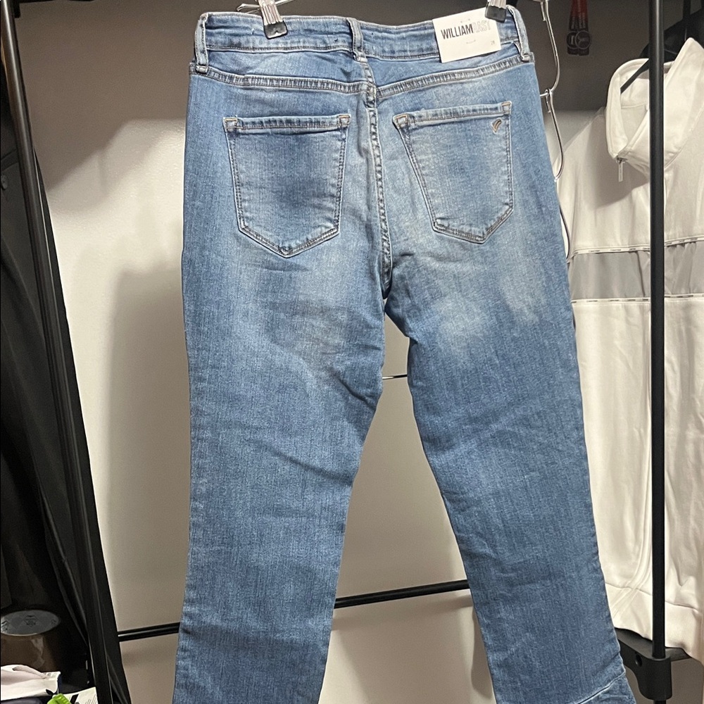William Rast Blue Flare Jeans with Frayed Hem - Picture 10 of 11